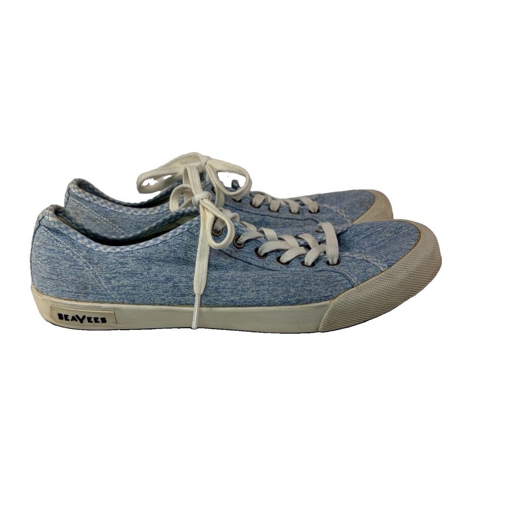 SeaVees Monterey Sneaker Beach Club Blue Chambray Canvas Womens 10 Low Top